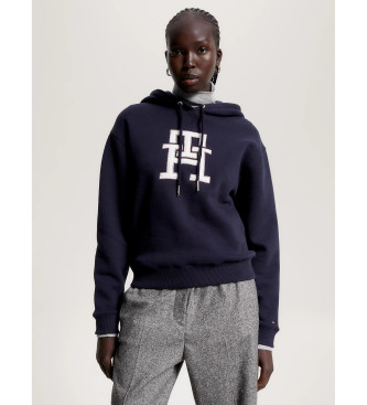 Tommy Hilfiger Moderne sweatshirt med htte og navy-logo