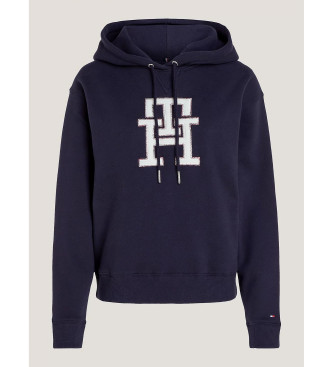 Tommy Hilfiger Moderne sweatshirt med htte og navy-logo
