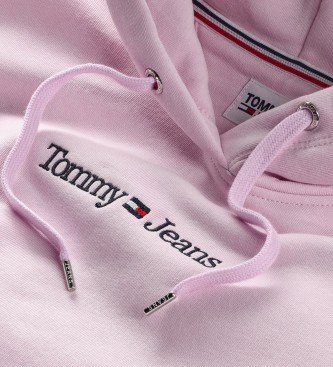 Tommy Jeans Sweat  capuche Reg Serif Linear rose