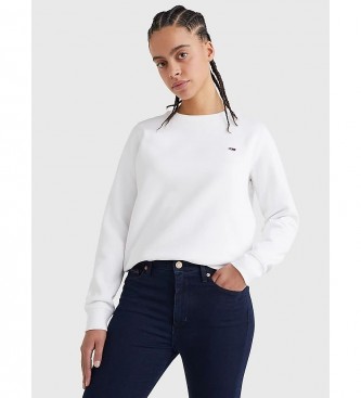 Tommy Jeans Sweatshirt Regular Fleece C Neck blanc