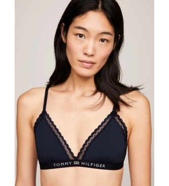 Tommy Hilfiger Reggiseno a triangolo sfoderato in pizzo blu navy