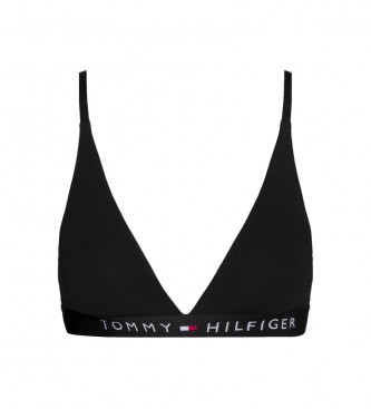 Tommy Hilfiger Soutien triangular sem forro e com logtipo preto