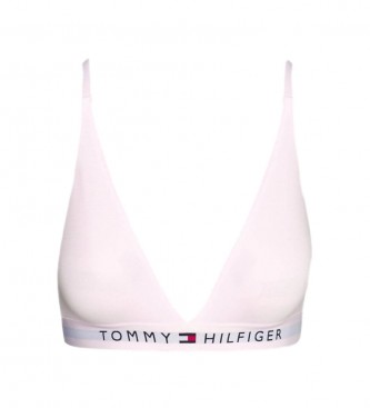 Tommy Hilfiger Soutien triangular sem forro e com logtipo rosa