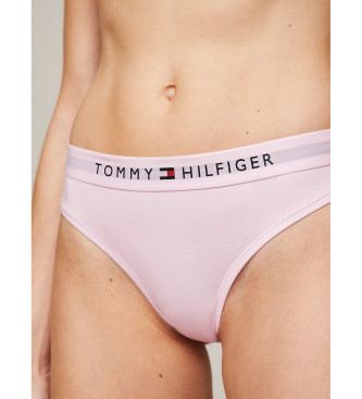 Tommy Hilfiger Stringi z logo w pasie w kolorze różowym