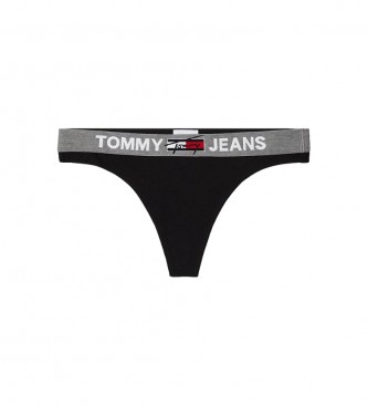 Tommy Hilfiger Stringtanga med logotyp p linningen svart