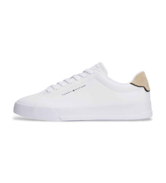 Tommy Hilfiger Leren sneakers met rechter detail wit