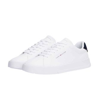 Tommy Hilfiger Court Detail Leder Turnschuhe wei