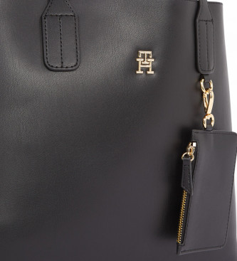 Tommy Hilfiger Saco de compras com monograma TH e porta-moedas preto