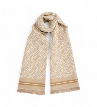 Tommy Hilfiger Echarpe jacquard beige TH Monoplay