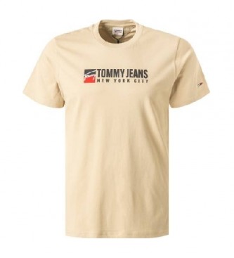 Tommy Jeans T-shirt beige di atletica leggera