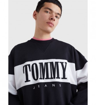 Tommy Jeans Reg Authentic Block sweatshirt zwart