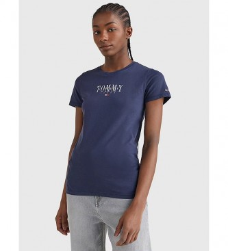 Tommy Hilfiger T-shirt skinny essenziale con logo blu navy