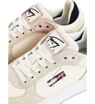 Tommy Hilfiger Iconic Flatform beige leather sneakers -platform height: 4.5cm