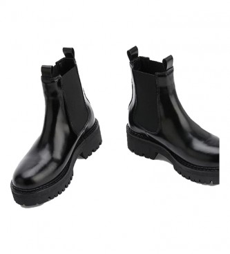 Tommy Jeans Bottines Urban Chelsea en cuir noir - hauteur de la plate-forme + talon : 4,5 cm
