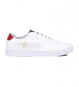 Tommy Hilfiger Sneakers Star in pelle metallizzata bianca