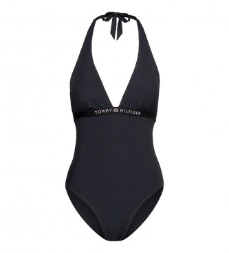 Tommy Hilfiger Black tonal logo swimming costume