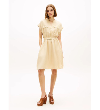 Tommy Hilfiger Kort skjortekjole med beige b�lte