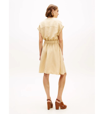 Tommy Hilfiger Kort skjortekjole med beige b�lte