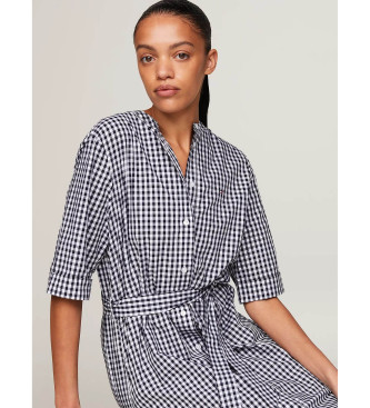 Tommy Hilfiger Blaues Gingham-Hemdkleid