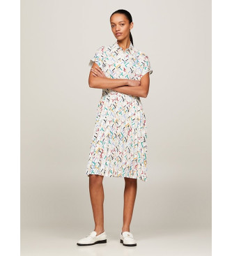 Tommy Hilfiger Pleated shirt dress with white monogram