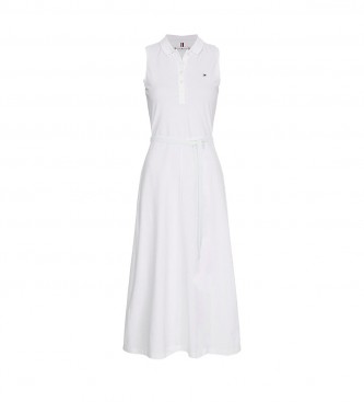 Tommy Hilfiger Fit & Flare Midi Polo Dress Ns white