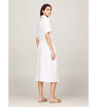 Tommy Hilfiger Dress Linen Ss Midi white