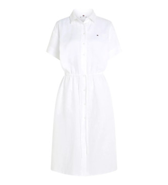 Tommy Hilfiger Dress Linen Ss Midi white
