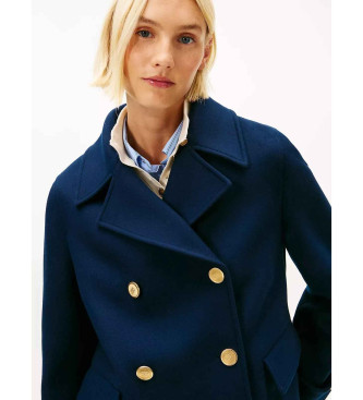 Tommy Hilfiger Mornariški plašč z dvojnimi prsmi