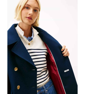Tommy Hilfiger Mornariški plašč z dvojnimi prsmi