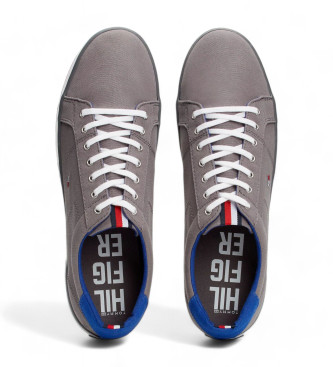 Tommy Hilfiger Grey canvas lace-up trainers