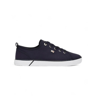 Tommy Hilfiger Navy enamelled logo canvas trainers