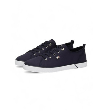 Tommy Hilfiger Navy enamelled logo canvas trainers