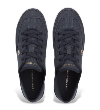 Tommy Hilfiger Turnschuhe aus Canvas mit navyfarbenem emailliertem Logo