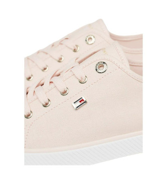 Tommy Hilfiger Płócienne buty sportowe z różowym emaliowanym logo