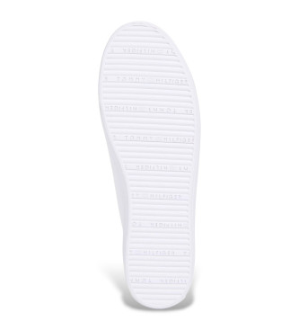 Tommy Hilfiger Witte canvas sportschoenen met metallic hak
