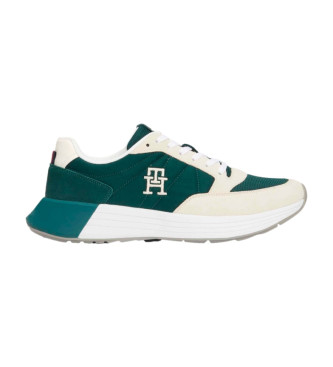 Tommy Hilfiger Skórzane buty sportowe Classic Elevated Runner Mix w kolorze zielonym
