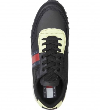 Tommy Jeans Sneaker in pelle nera con tacchetti