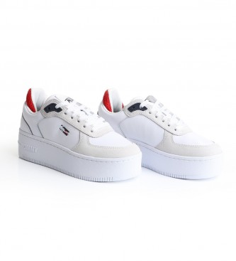 Tommy Jeans Leather sneakers with white platform - Height platform 5cm