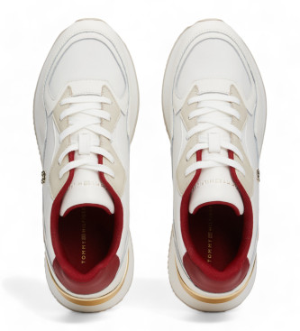 Tommy Hilfiger Sneakers in pelle con plateau monogramma bianco