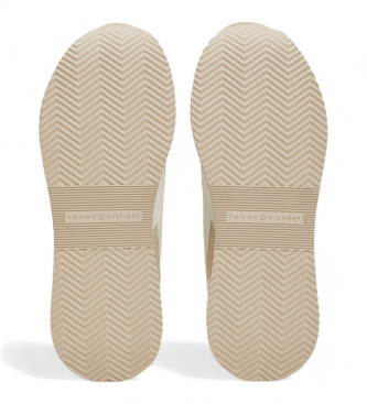Tommy Hilfiger Sapatilhas de plataforma em pele com monograma em branco