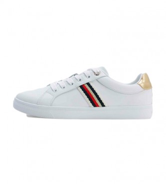 Tommy Hilfiger Corporate White Leather Sneakers
