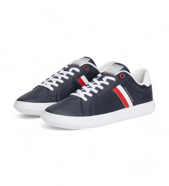 Tommy Hilfiger Baskets en cuir  semelle compense - Bleu marine