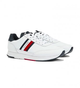 Tommy Hilfiger Essential Runner Stripes ténis de couro branco