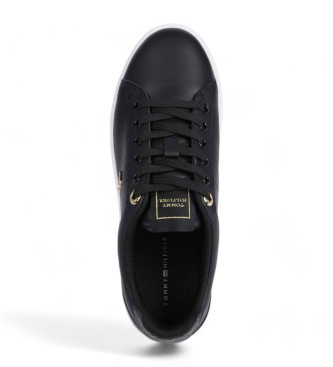 Tommy Hilfiger Essential TH Monogram skórzane buty sportowe czarny