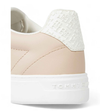 Tommy Hilfiger Essentile TH leren schoenen met monogram roze