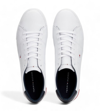 Tommy Hilfiger Vulcanised Essential Leather Sneakers in white leather