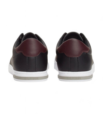 Tommy Hilfiger Gevulkaniseerd Essential Leather Sneakers in zwart leer