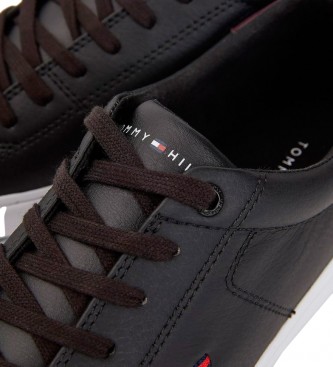 Tommy Hilfiger T�nis Vulcanised Essential Leather em pele preta