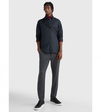 Tommy Hilfiger T�nis Vulcanised Essential Leather em pele preta