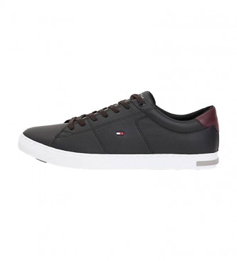 Tommy Hilfiger T�nis Vulcanised Essential Leather em pele preta